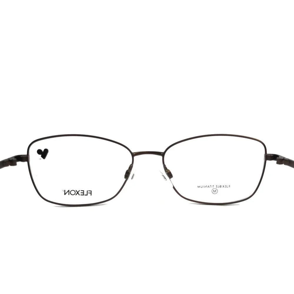 Flexon Eyeglasses Frames W3044 203 Satin Coffee Crystals Titanium 52-16-135
